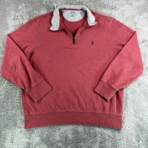 Polo Ralph Lauren Quarter Zip Sweatshirt Men's XL Red Pony Pullover Mock Neck